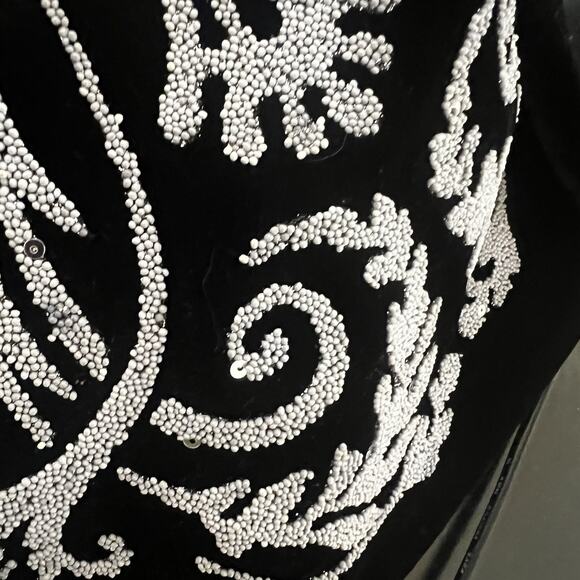 Dressbarn Velvet Beaded Floral Design Sleeveless Tank Large Whimsigoth - Picture 11 of 14